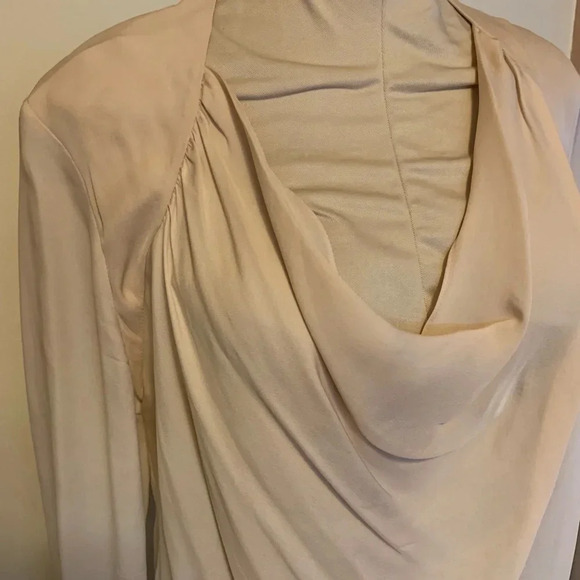 HAUTE HIPPIE NEW Ombré Draped Open Back Blouse Top - Picture 5 of 11